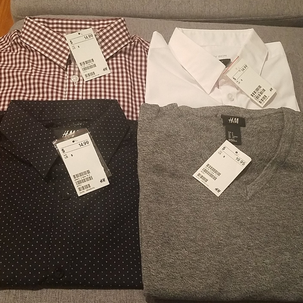 H&M dress shirts and sweaters bundle 4 items!